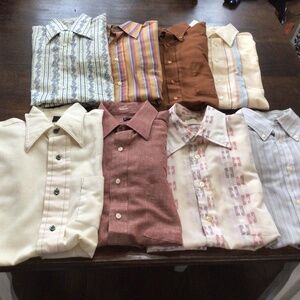 Vintage Shirts for men. Lot of 8 size 15- 15.5  Medium